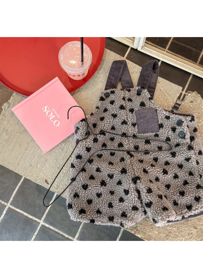 Sweetheart New Kids' Clothing Autumn Winter Style Children's Korean Style Fleece-lined Overalls Girls Boys Pants - Image 1