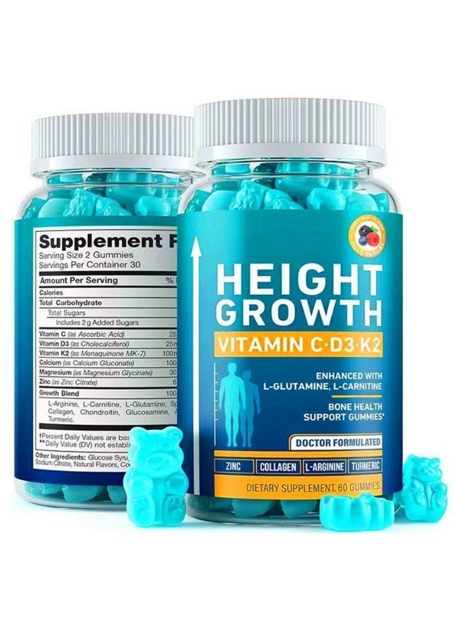 BIYODE Height Gummies to Grow Taller Height Growth Maximizer with Calcium for Bone Strength Natural Get Taller Supplement to Increase Bone Growth Free of Growth Hormone - Image 1