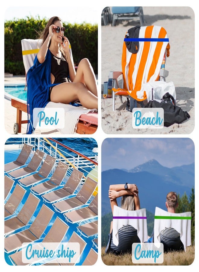 ZHAZHANIU Beach Towel Band for Cruise Chairs Great Alternative to Beach Towel Clips Cruise Ship Beach Vacation Essentials 6 PCS (Six Colors, L：11.8 W：0.6 T：0.06) - Image 4
