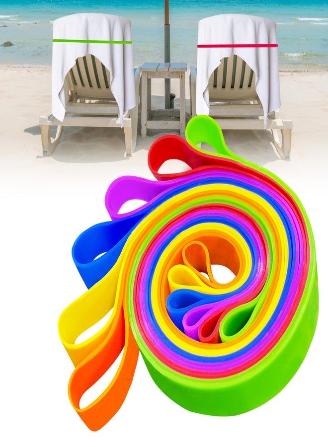 ZHAZHANIU Beach Towel Band for Cruise Chairs Great Alternative to Beach Towel Clips Cruise Ship Beach Vacation Essentials 6 PCS (Six Colors, L：11.8 W：0.6 T：0.06) - Image 1