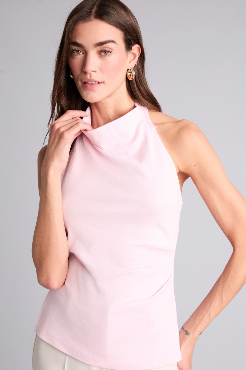 DeFacto Pink Woman Slim Fit Halter Collar Tank Top Casual - Image 1