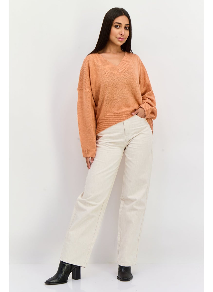 M Lounge Women Cable Knit Sweater, Cinammon  - Image 4