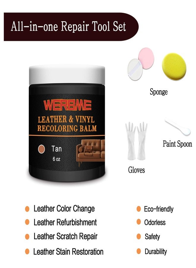 WERBME Leather Recoloring Balm & Color Restorer - Multipurpose Dye & Paint for Faded Leather Couches, Car Seats, Shoes | Fix Scratches on Clothing, Furniture & Accessories(Tan) - Image 5