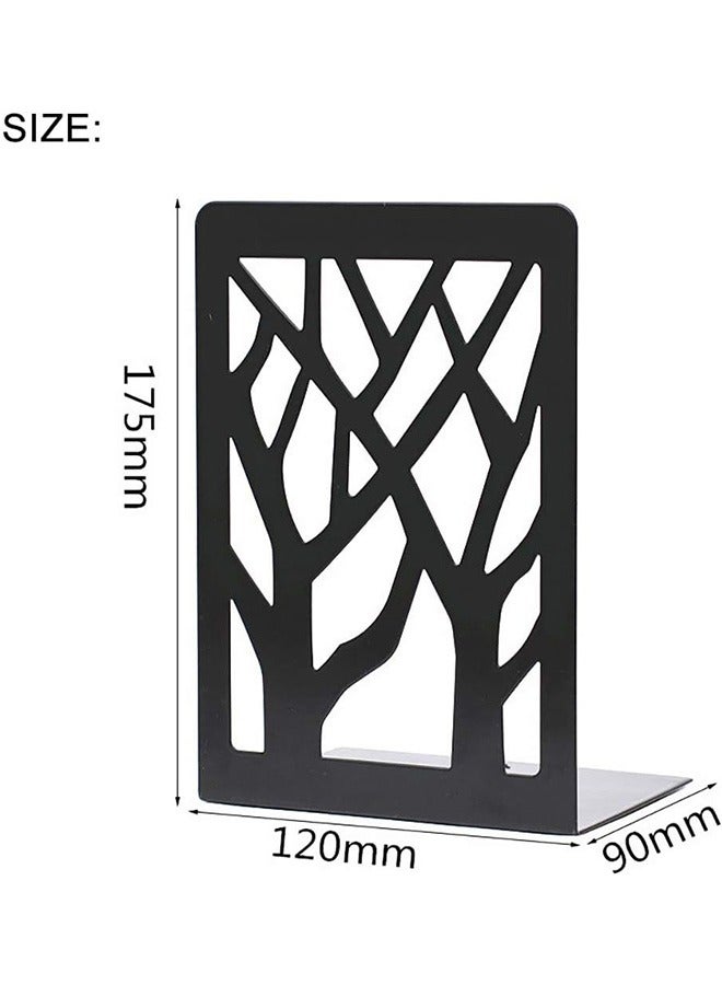 Garlo Book Ends, Bookends, Book Ends for Shelves, Book Ends for Heavy Books, Book Shelf Holder Home Decorative, Metal Bookends Black 1 Pair, Bookend Supports, Book Stoppers. - Image 5