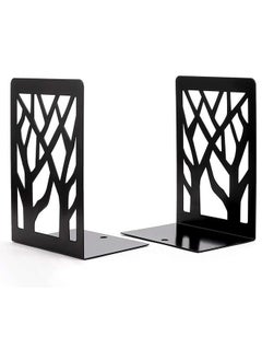 Garlo Book Ends, Bookends, Book Ends for Shelves, Book Ends for Heavy Books, Book Shelf Holder Home Decorative, Metal Bookends Black 1 Pair, Bookend Supports, Book Stoppers.  - Image 1