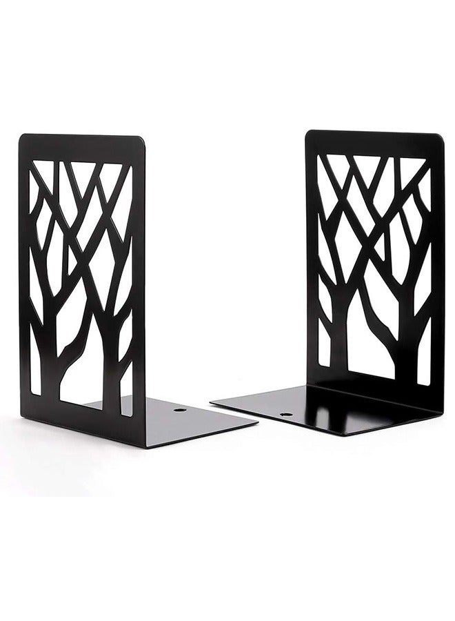 Garlo Book Ends, Bookends, Book Ends for Shelves, Book Ends for Heavy Books, Book Shelf Holder Home Decorative, Metal Bookends Black 1 Pair, Bookend Supports, Book Stoppers. - Image 1
