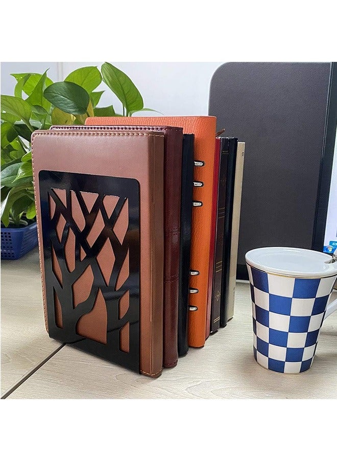 Garlo Book Ends, Bookends, Book Ends for Shelves, Book Ends for Heavy Books, Book Shelf Holder Home Decorative, Metal Bookends Black 1 Pair, Bookend Supports, Book Stoppers. - Image 2