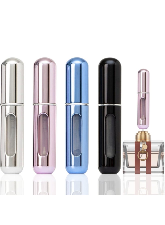 opasyo Portable Mini Refillable Perfume Atomizer Bottle Travel Size Refillable Perfume Refill Bottle Perfume Atomizer Refillables Scent Pump Case Small Perfume Spray 4 Pcs Pack of 5 ml - Image 2