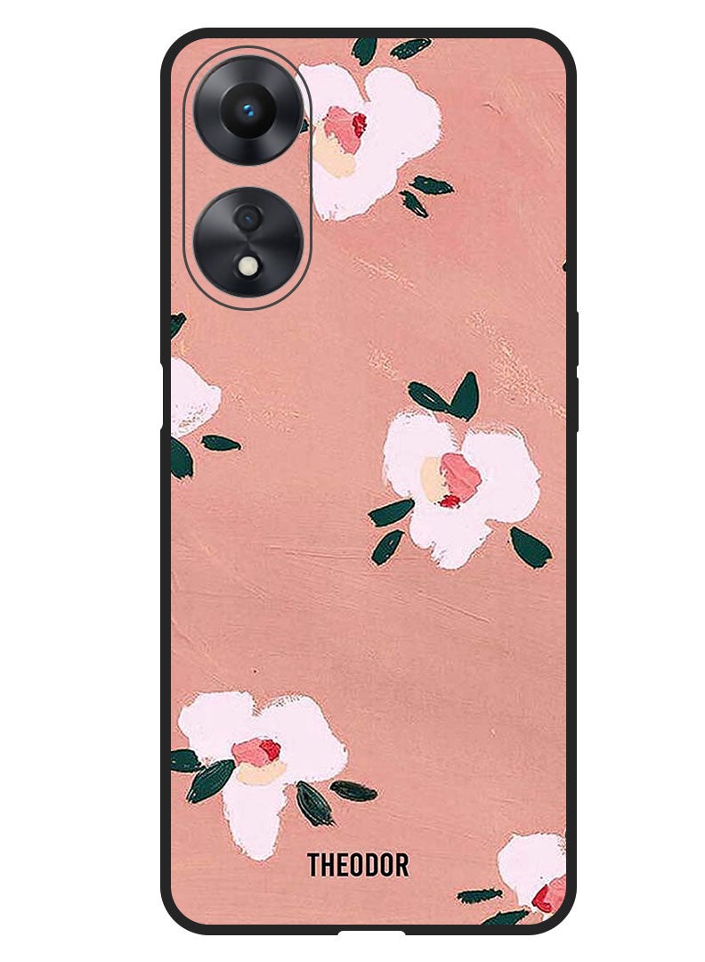 Theodor Protective Case Anti Scratch Shock Proof Bumper Cover For Oppo A98 Peach Flowers - Image 1