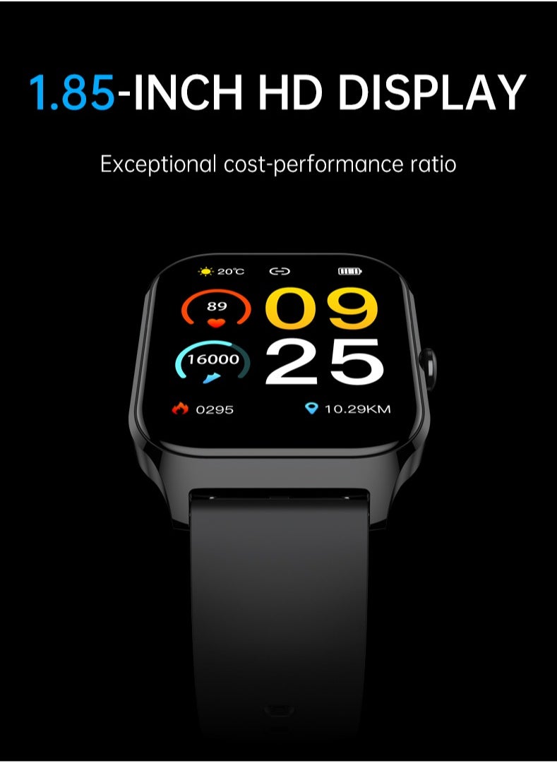 El-csele Bilingual (English-Arabic) Smart Watch 5D Health Monitoring • 100+ Sports Modes • 1.85" Large Screen • 7-Day Battery • IPx8 Waterproof • Bluetooth 5.2 Connectivity for Android & iOS  - Image 2