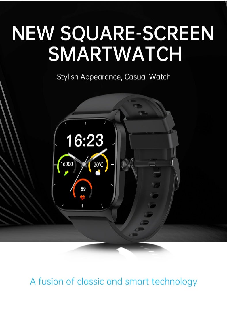 El-csele Bilingual (English-Arabic) Smart Watch 5D Health Monitoring • 100+ Sports Modes • 1.85" Large Screen • 7-Day Battery • IPx8 Waterproof • Bluetooth 5.2 Connectivity for Android & iOS  - Image 1