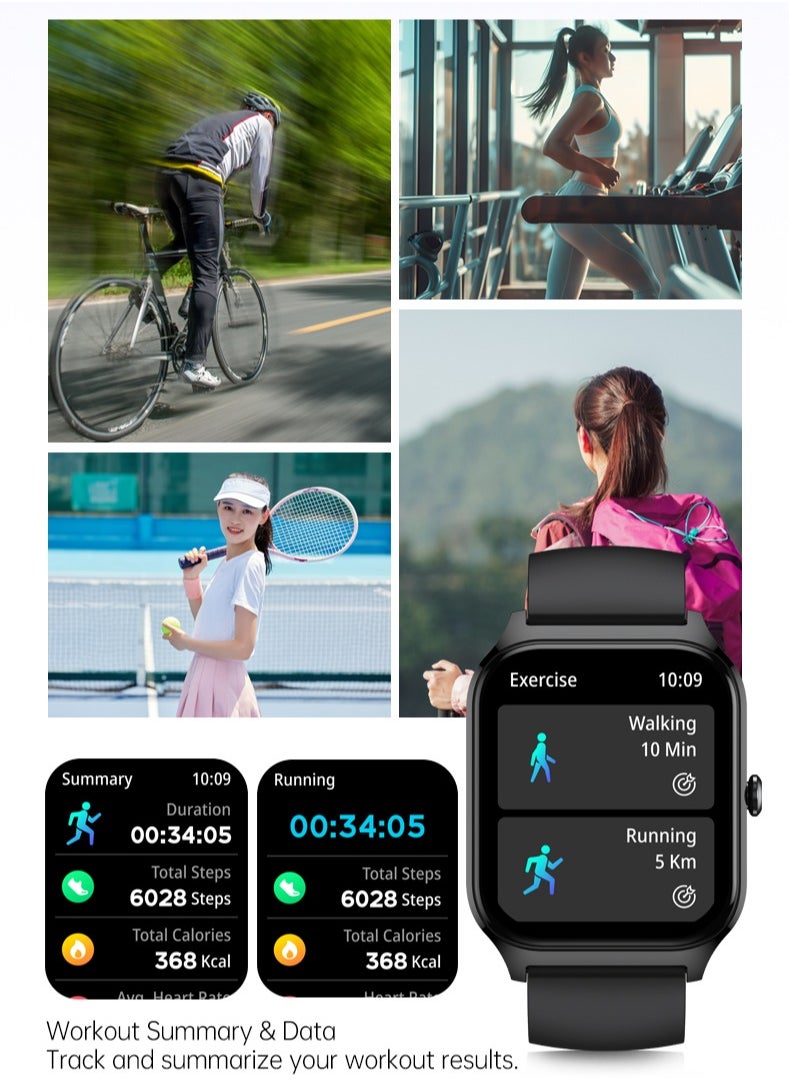 El-csele Bilingual (English-Arabic) Smart Watch 5D Health Monitoring • 100+ Sports Modes • 1.85" Large Screen • 7-Day Battery • IPx8 Waterproof • Bluetooth 5.2 Connectivity for Android & iOS  - Image 3