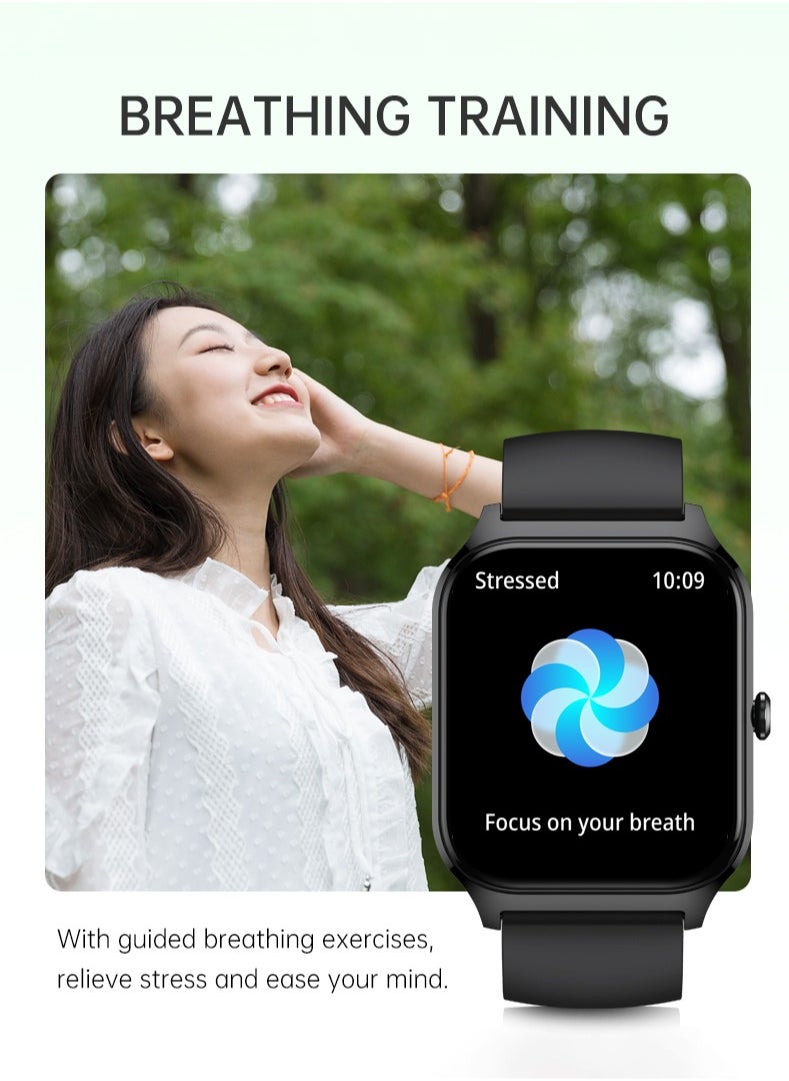 El-csele Bilingual (English-Arabic) Smart Watch 5D Health Monitoring • 100+ Sports Modes • 1.85" Large Screen • 7-Day Battery • IPx8 Waterproof • Bluetooth 5.2 Connectivity for Android & iOS  - Image 4
