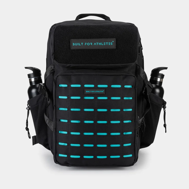 Built for Athletes LARGE GYM BACK PACK BUILT FOR ATHLETES  BLACK & AQUA