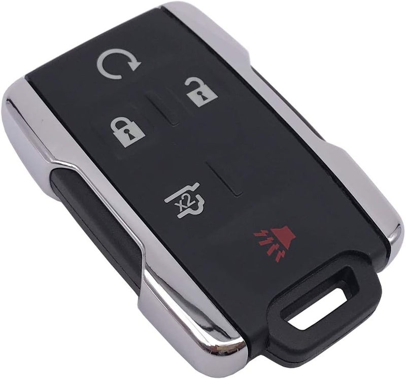 Muxkenper غلاف مفتاح ذكي مناسب لـ GMC Yukon Sierra 1500 Chevrolet Suburban Tahoe غطاء مفتاح التحكم عن بعد دخول بدون مفتاح لسيارة (فضي، 5 أزرار) - Image 1