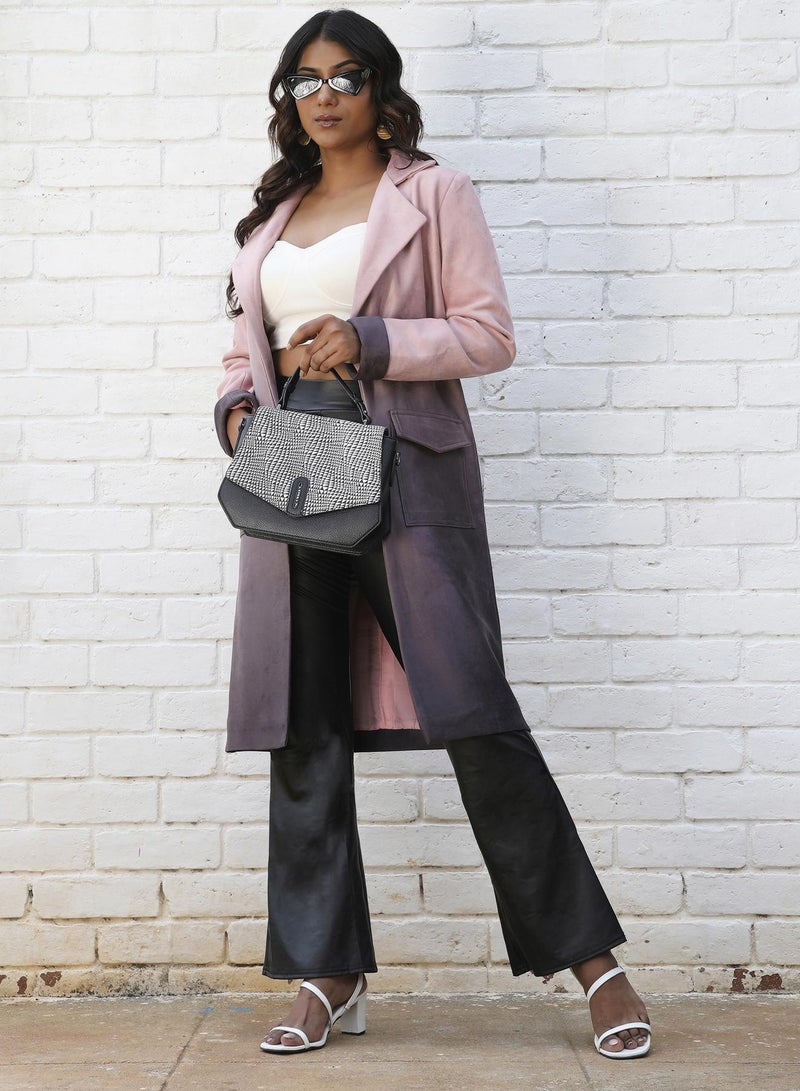 كامبوس سوترا Women's Pink & Purple Ombre Long Coat With Flap Pocket  - Image 5