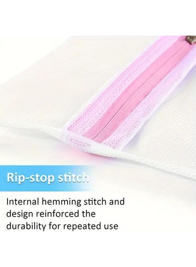 كيس غسيل شبكي من النايلون قطعة واحدة مع سحاب أمان لحمالات الصدر والملابس الداخلية والجوارب، شفاف ومتين للسفر والمنزل - Image 2