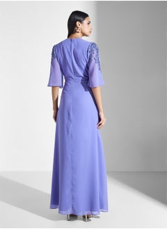Hope & Ivy Embellished Plunge Neck Maxi Dress  - Image 2