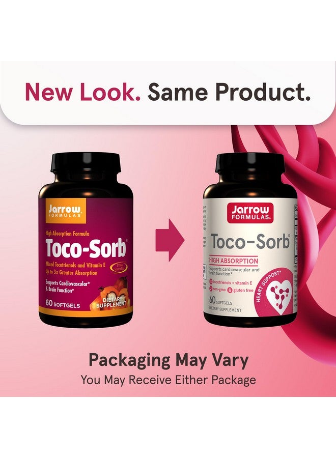 Jarrow Formulas® Toco-Sorb Cardiovascular Health and Brain Function Support, High Absorption Formula, Tocotrienol-Tocopherol Complex and Vitamin E, 60 Softgels, 30 Day Supply - Image 2