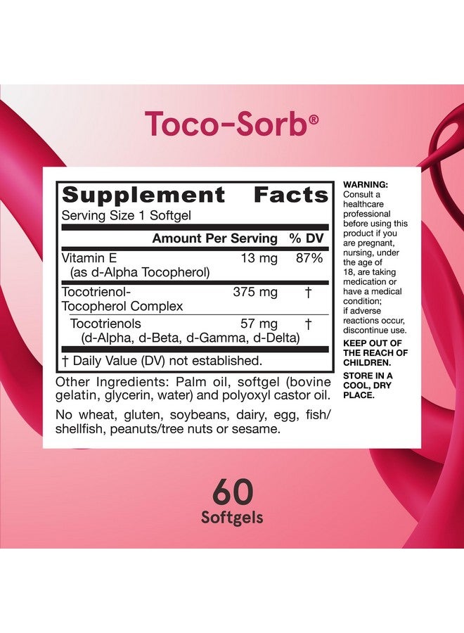 Jarrow Formulas® Toco-Sorb Cardiovascular Health and Brain Function Support, High Absorption Formula, Tocotrienol-Tocopherol Complex and Vitamin E, 60 Softgels, 30 Day Supply - Image 5