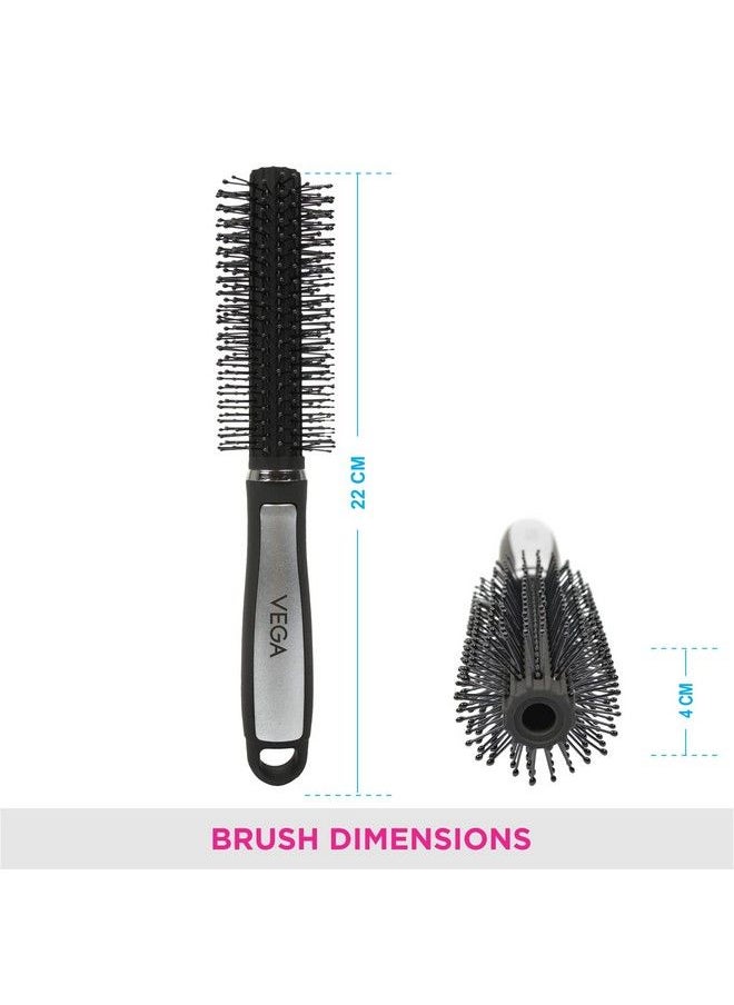 Vega Round Hair Brush (India'S No.1* Hair Brush Brand) For Adding Curls Volume & Waves In Hairs; Men And Women; All Hair Types Color May Vary (E14Rb)  - Image 4