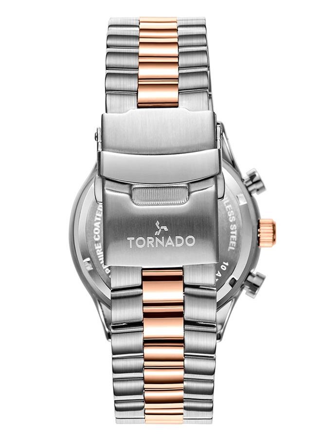 TORNADO - Tornado CELESTIA ELITE Men's Japan Quartz Movement Watch, Chronograph Display and High Quality Solid Stainlesss Steel Strap - T6106B-KBKW, Ss/Rg - Image 1