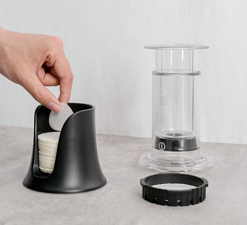 CAFEMASY Coffee Filter Holder with 350 Count Replacement Coffee Paper Filters Compatible with Aeropress Original Clear Go Espresso Maker Accessories Parts - Image 4