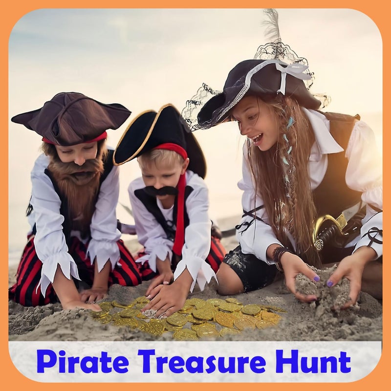 AiFanS Gold Coins - Plastic Pirate Coins, 320 Pcs - Perfect for Pirate Parties (4 Patterns) - Image 3