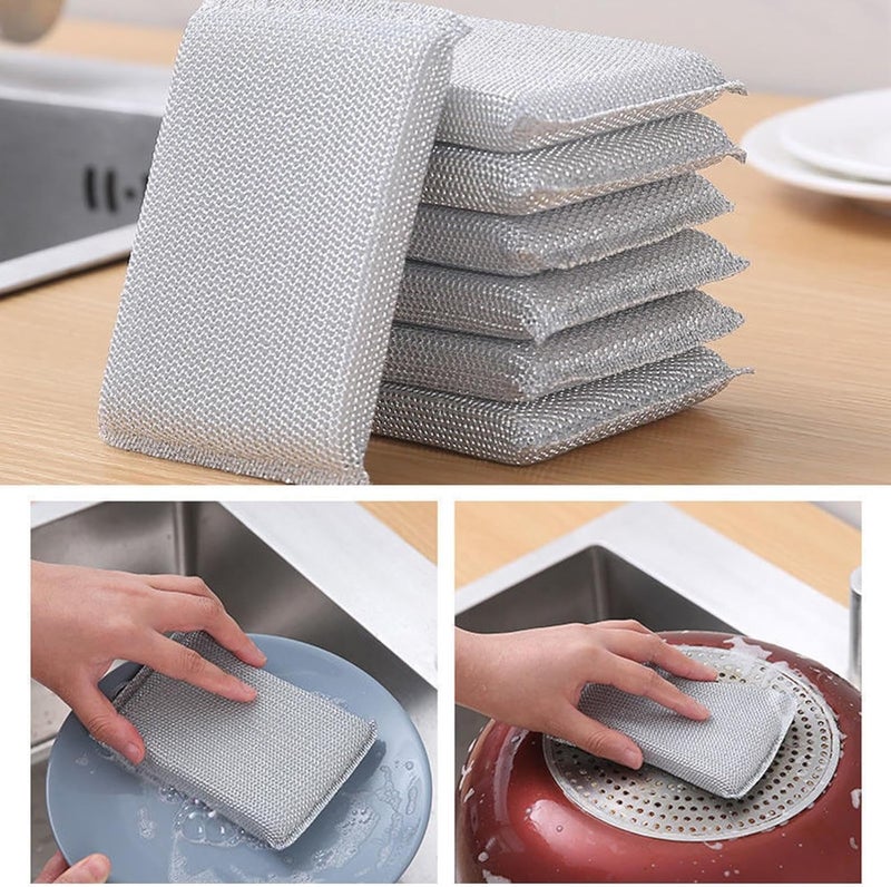 MECGREEN Sponge Plastic Kitchen Scrubber for DishUtensilsTiles Cleaning Heavy Quality Scrub Pad Multicolor Free Size Pack of 2 - Image 5