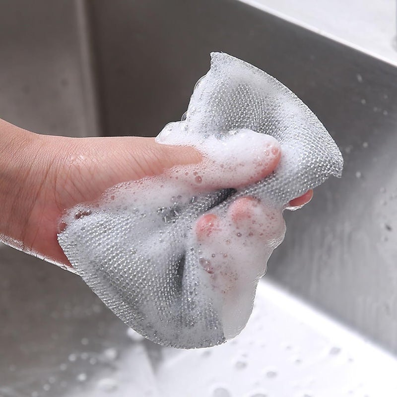 MECGREEN Sponge Plastic Kitchen Scrubber for DishUtensilsTiles Cleaning Heavy Quality Scrub Pad Multicolor Free Size Pack of 2 - Image 4