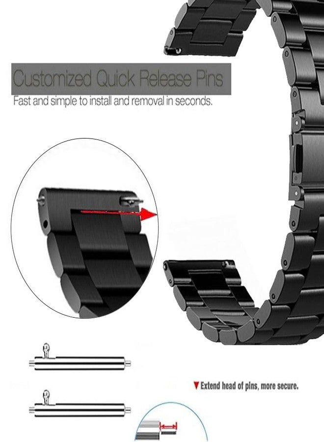 Xininyia Compatible for iTech Fusion 3, for BANLVS AK90 Smart Watch Bands Stainless Steel Metal Mesh Bands Replacement Straps Wristband - Image 2