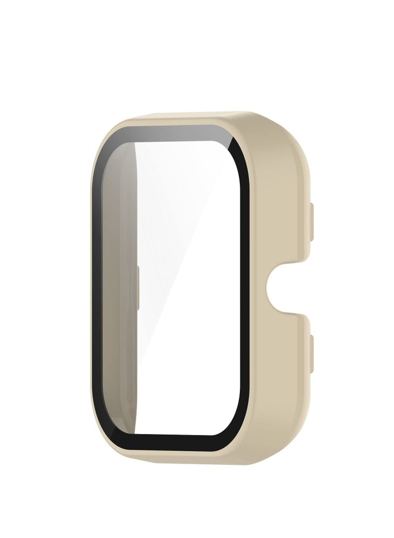 Screen Protector PC Case Cover For Amazfit Bip 3 Bip3 Pro Smart Watch Protective Tempered Cover Bumper Shell Protection Frame (Ivory White) - Image 2