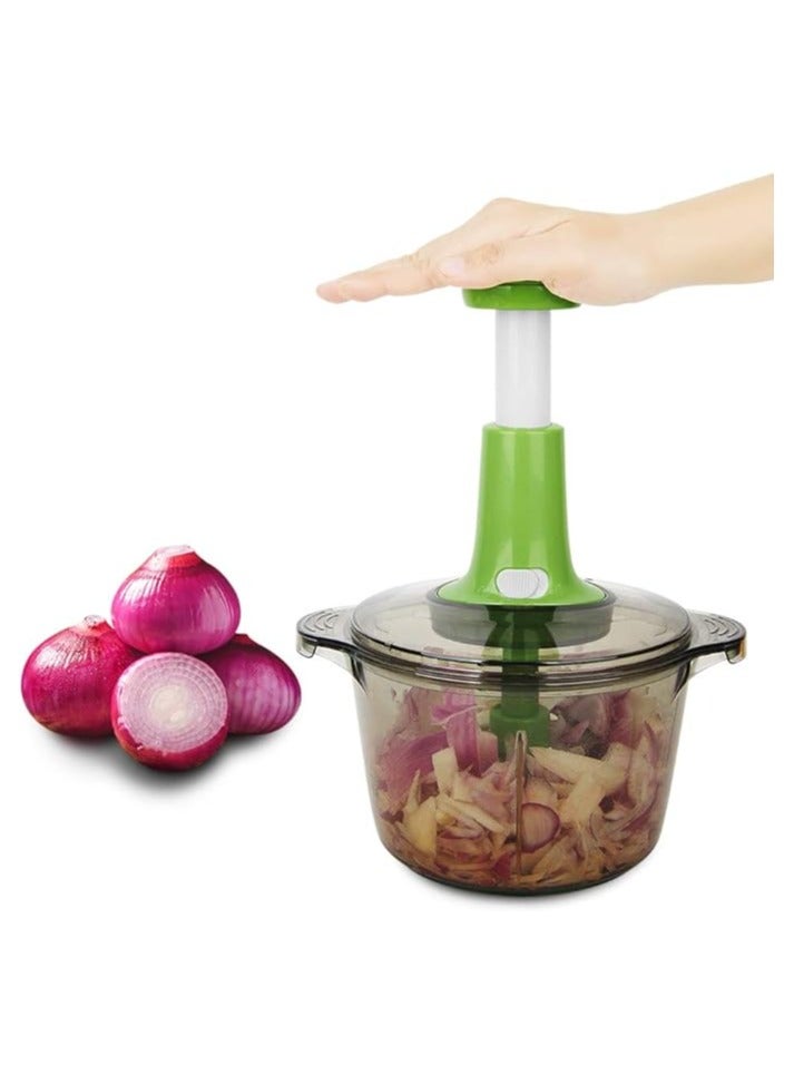 قطاعة طعام يدوية محمولة باليد وكبيرة سعة 8.5 كوب لفرم وتقطيع الخضراوات والفاكهة والاعشاب والبصل، من تياودي، 30 واط - Image 2