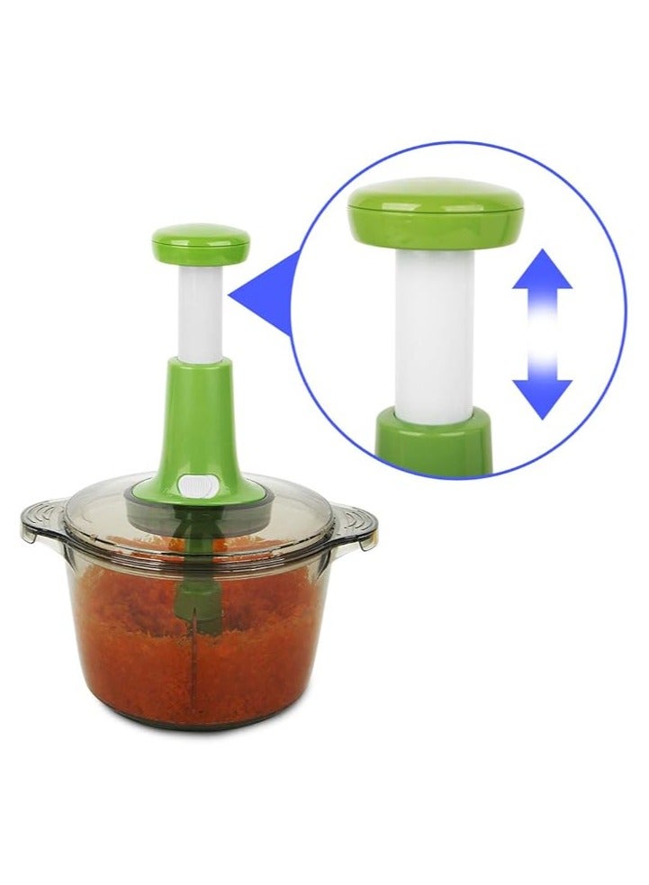 قطاعة طعام يدوية محمولة باليد وكبيرة سعة 8.5 كوب لفرم وتقطيع الخضراوات والفاكهة والاعشاب والبصل، من تياودي، 30 واط - Image 1