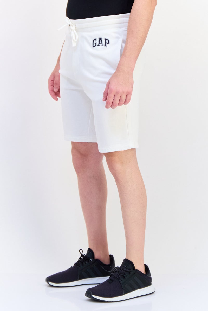 GAP Men Embroidered Logo Basic Shorts, White - Image 2