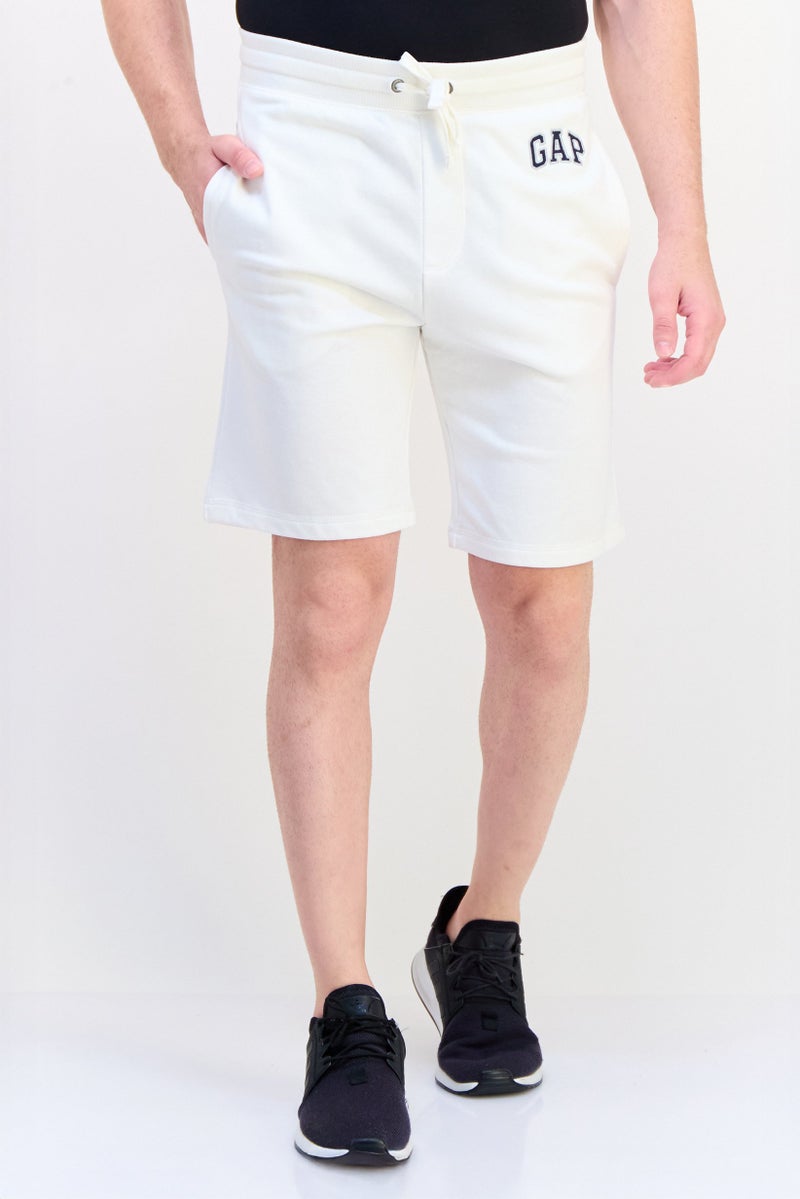 GAP Men Embroidered Logo Basic Shorts, White - Image 1