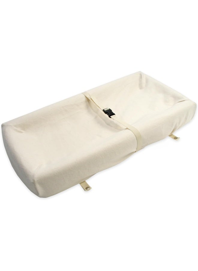 Naturepedic Organic Contoured Changing Pad Cover - Easy to Clean, Lightweight & Portable - Comfort 2-Sided and 4-Sided Baby Diaper Changing Pad Cover - 16" x 31" - Image 2