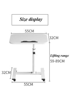XiuWoo 360° Swivel Height Adjustable Foldable Side End Table, Mobile Computer Workstation Laptop Desk and Coffee Table with Wheels  - Image 5