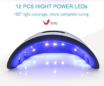 LKE LED UV Nail Lamps for Gel Nail Polish Nail Dryer Curing Lamp with 3 Timers Auto Sensor LED Digital Display USB Plug Carry Convenient - Image 4