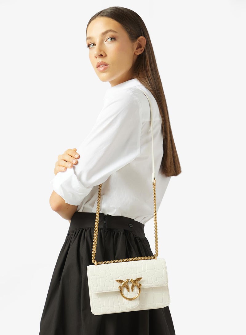 PINKO Mini Love Bag One in crocodile-print leather - Image 2