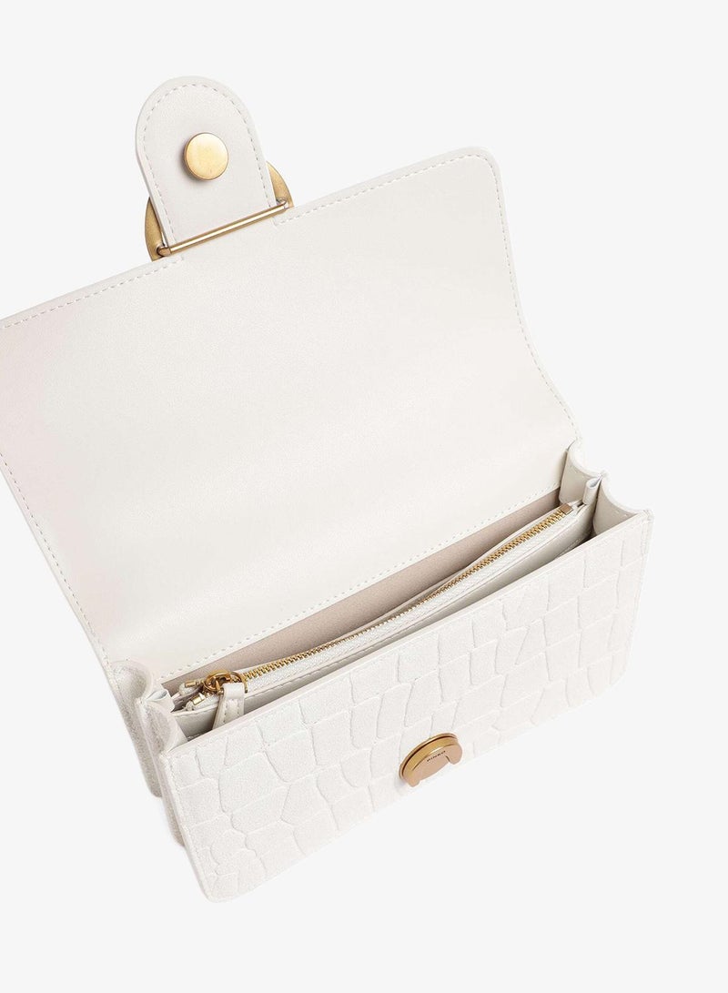 PINKO Mini Love Bag One in crocodile-print leather - Image 5