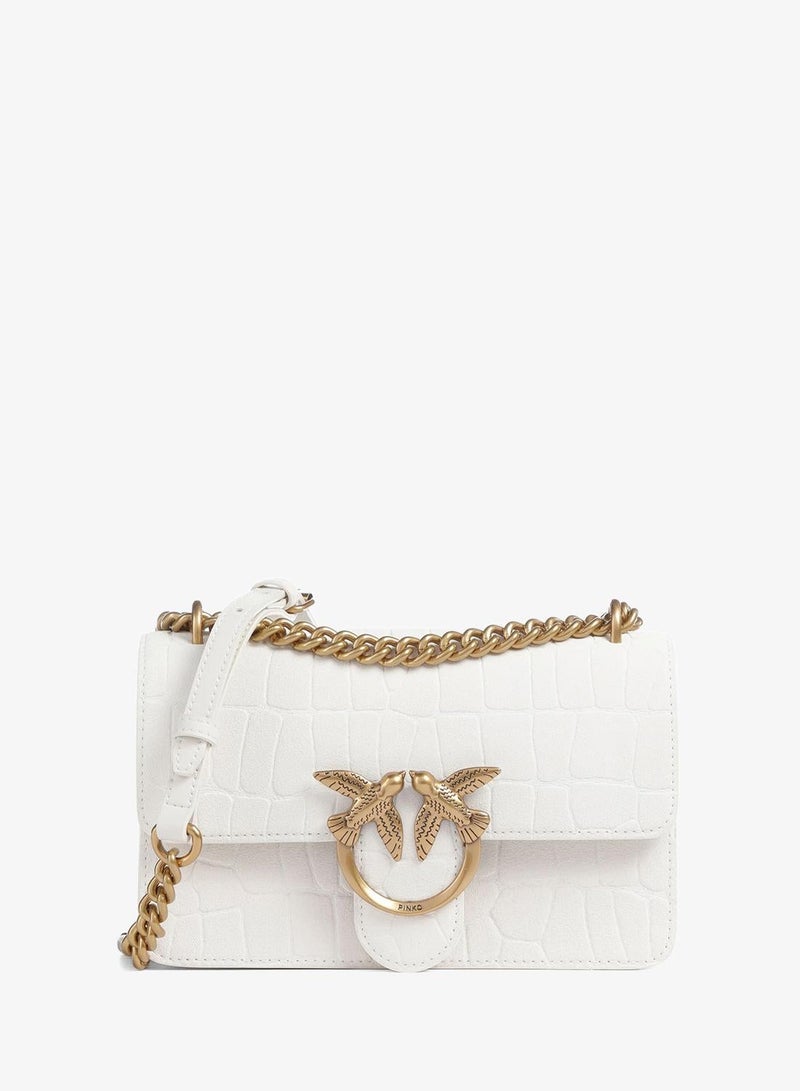 PINKO Mini Love Bag One in crocodile-print leather - Image 2