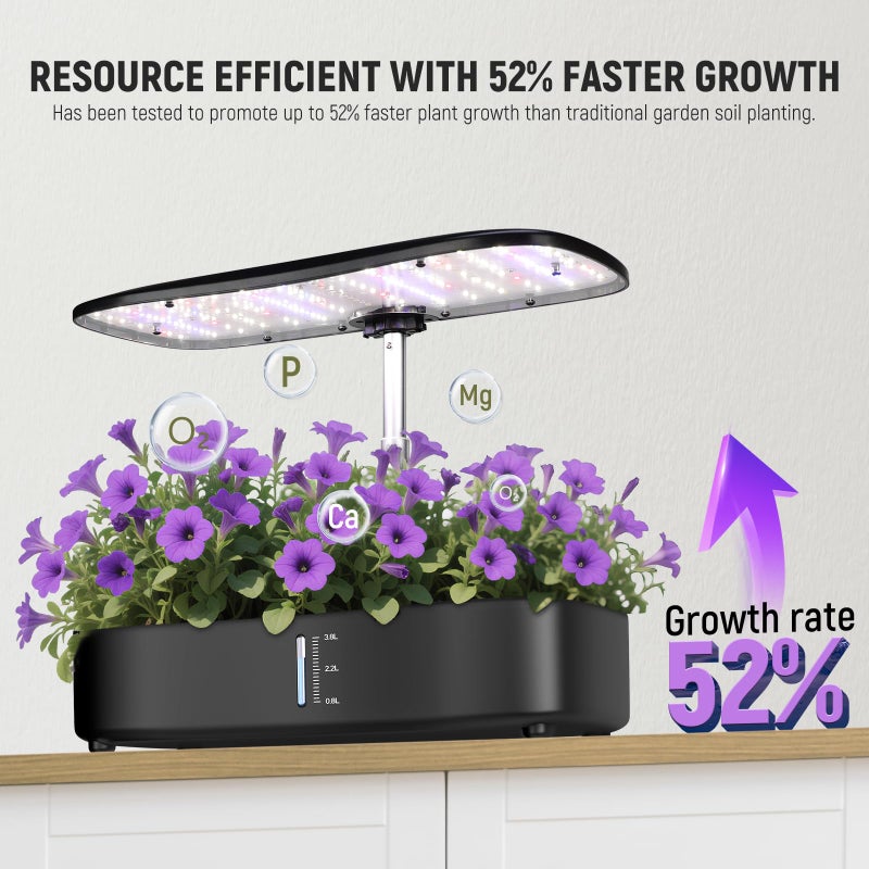 NEEWER Basics Hydroponics Growing System Kit with LED Plant Light/3 Growing Modes/12 Pods/Timer/LCD/Smart Quiet Pump, Touch Light Planter for Herb Garden Vegetables Flowers Indoor Gardening, HGS01 - Image 3