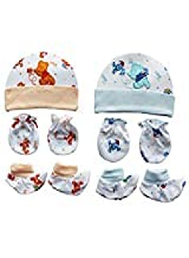 Obbi New Born Baby Cotton Embroidery Cap 0-3 Months(Pack of 3) Multicolour - Image 2