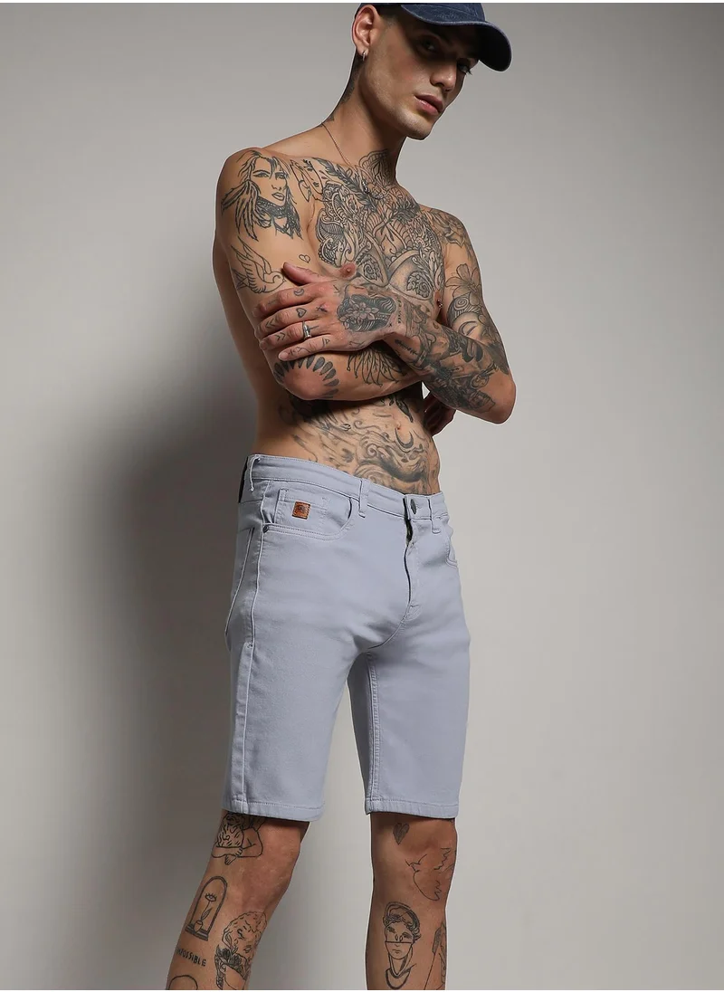 Campus Sutra Men's Baby Icy Chino Denim Shorts