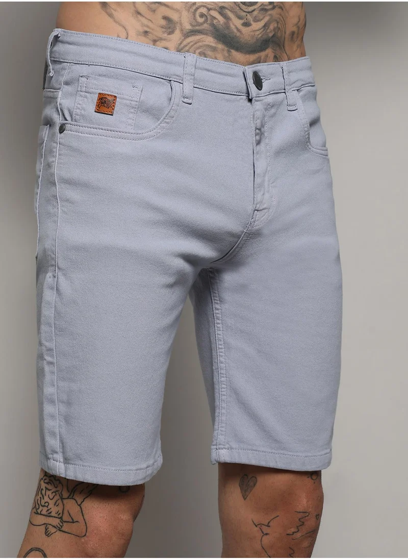 Campus Sutra Men's Baby Icy Chino Denim Shorts