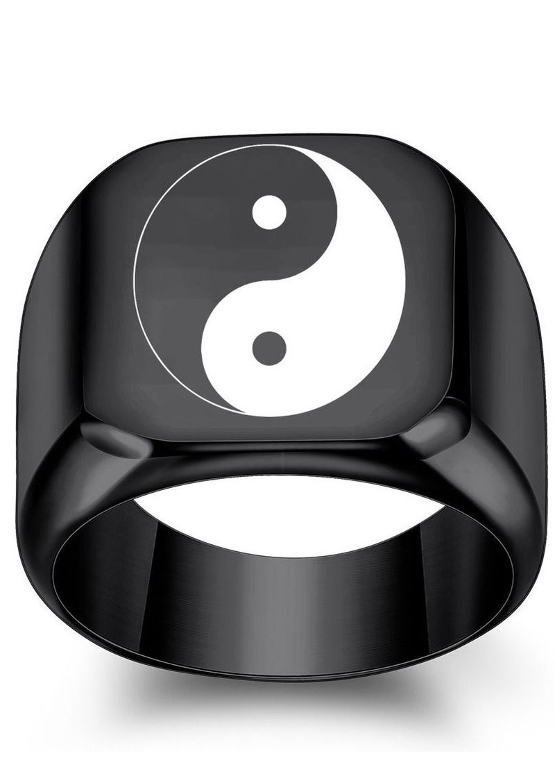 Loquat Stainless Steel Solid Polished Signet Ring