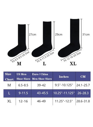 Men's Crew Socks 5 Pairs Mens Cotton Calf Business Formal Socks Soft Breathable Athletic Socks Long Sport Socks (White) - view 3