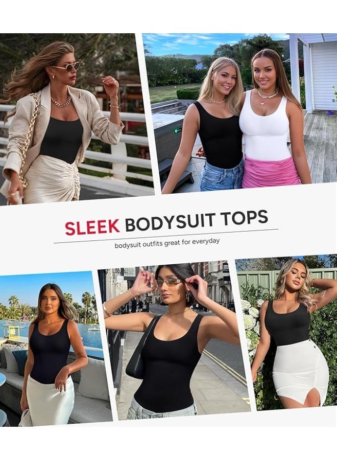 MIXSNOW Womens' Waist Trainer Seamless Round Neck Tummy Control Shapewear Bodysuit - Image 3
