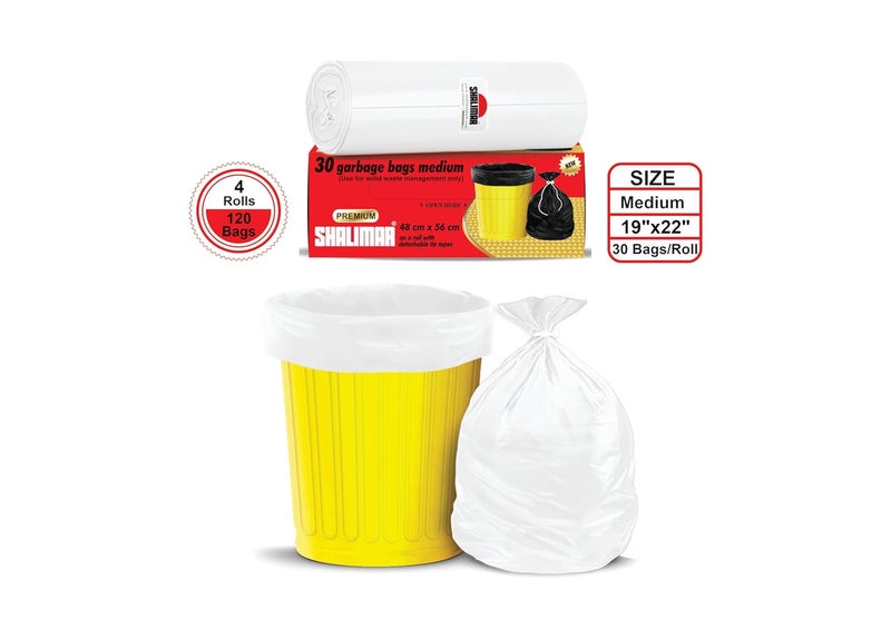 shalimar Shalimar Premium Lavender Fragrance Scented Garbage Bags Medium Size 19x21 Inches120 Bags Pack of 4 Rolls with 30 Bags Each for Dustbin BagTrash Bag White Perforated Box for Easy Dispensing  - Image 4